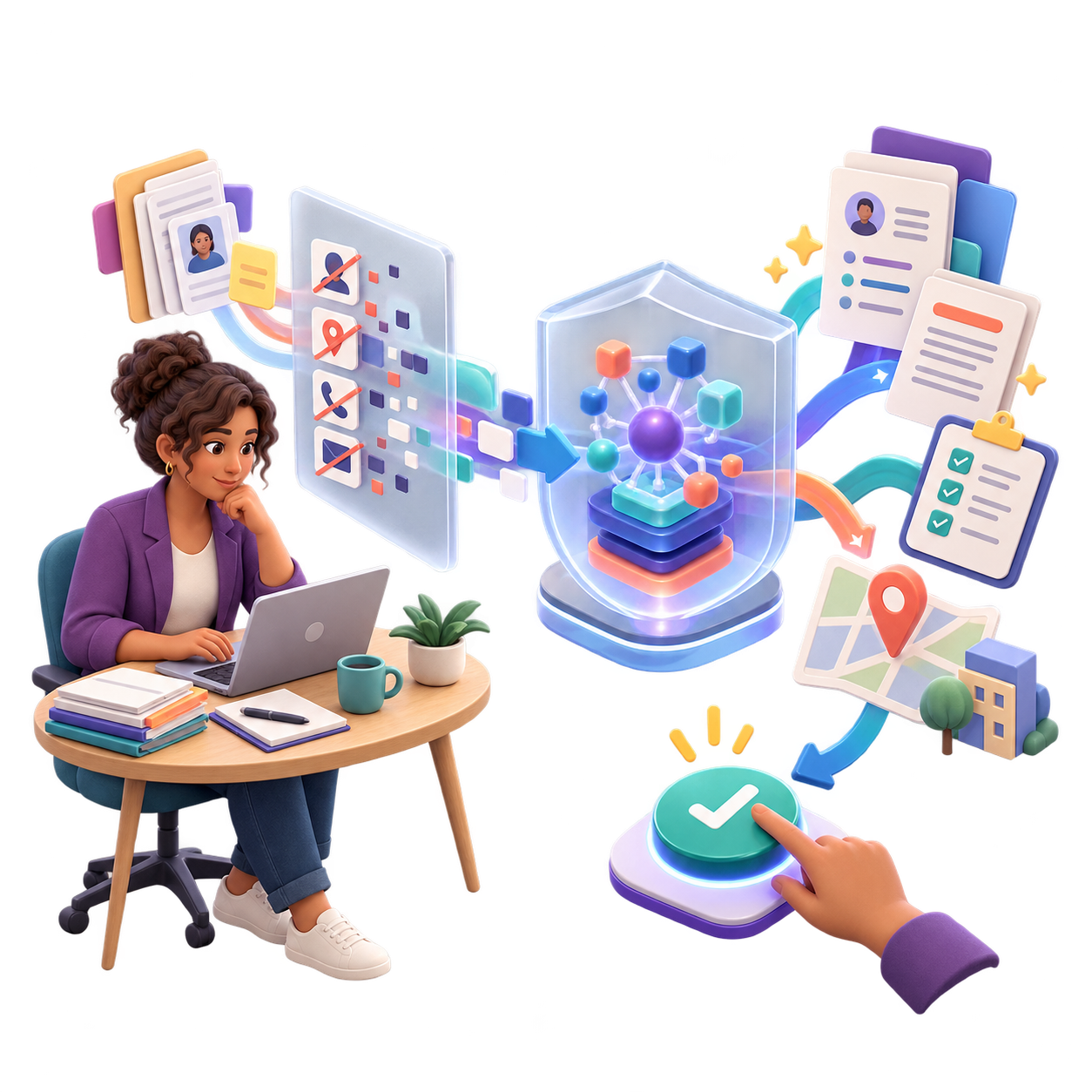 Illustration d’un circuit d’intelligence artificielle protégé.